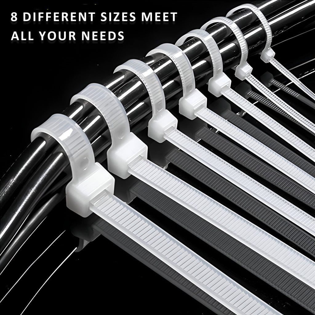 Pack of white nylon cable zip ties for secure and neat home wire management — view 5