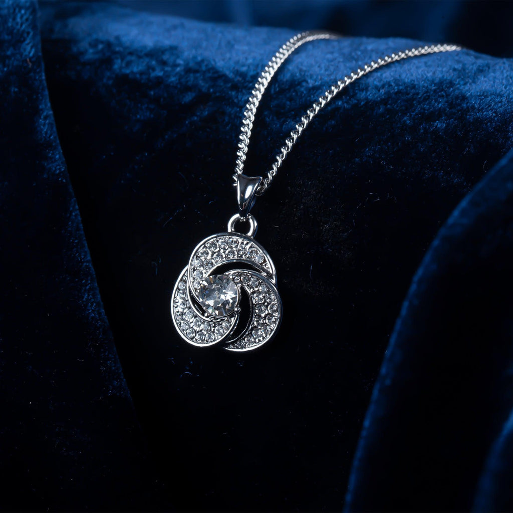 TRYNDI™ To My Amazing Unbiological Sister Love Knot Necklace With Authentic Swarovski Crystals-3