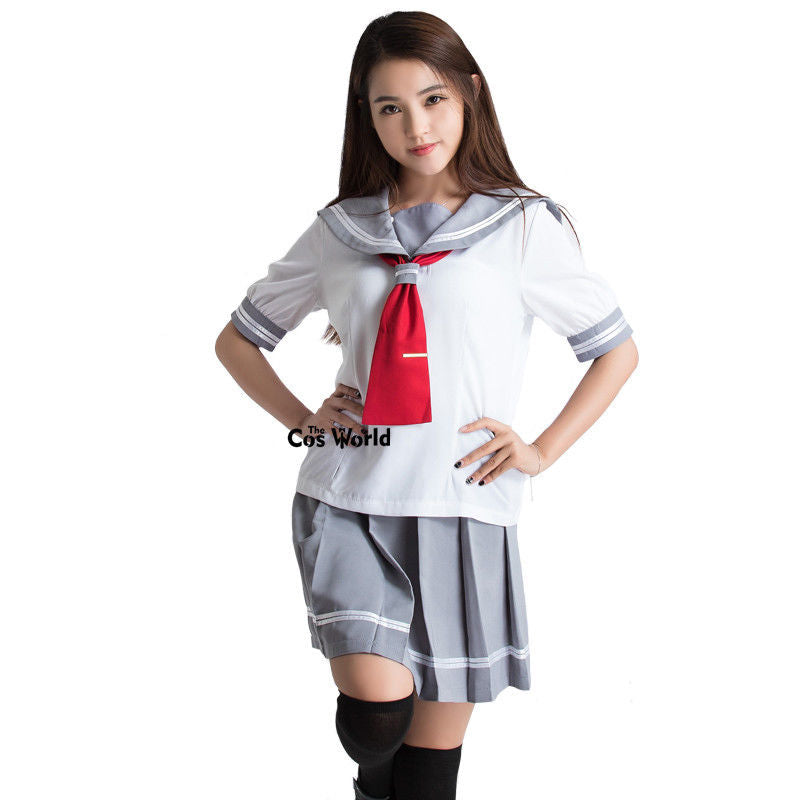LoveLive Sunshine Aqours sailor suit cosplay costume with top and pleated skirt in uniform cloth — view 4