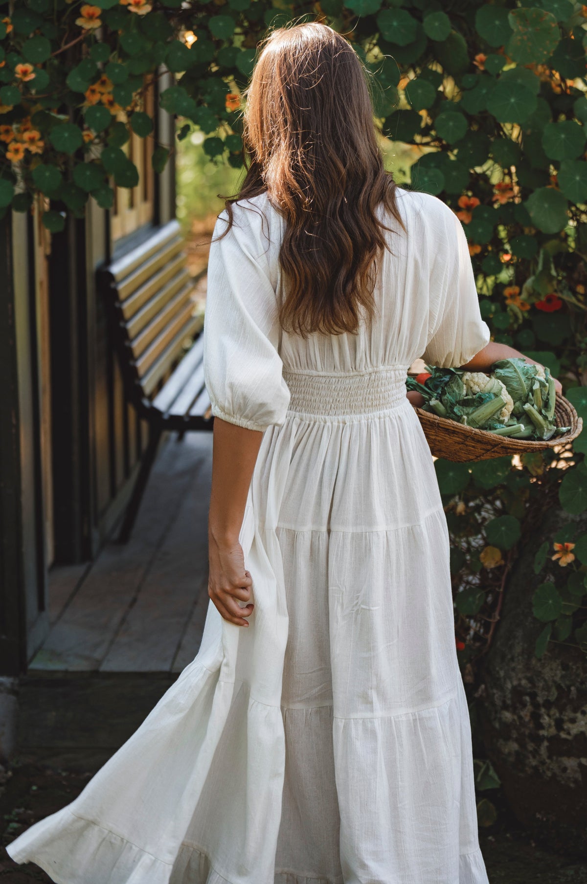 Lucienne Smocked Linen Maxi Dress-1