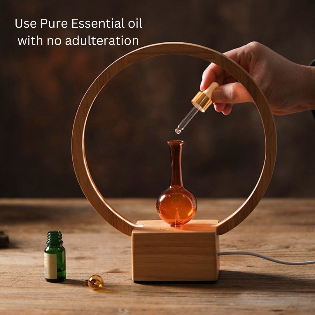Luna waterless essential oil diffuser with ambient ring light and elegant eco-friendly compact design — view 3