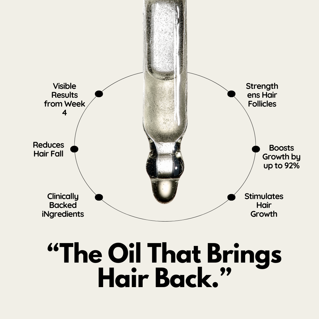 Lustrao botanical hair regrowth oil in a glass dropper bottle for thinning hair treatment — view 2