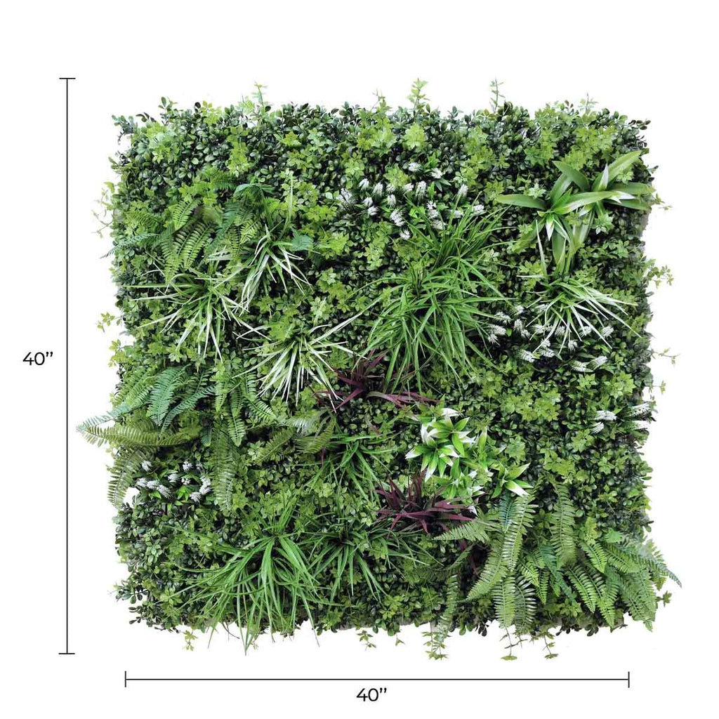 Tropical Vista Artificial Vertical Garden Green Wall Panel 40×40in 11 SQ FT – UV Resistant – Commercial Grade-1
