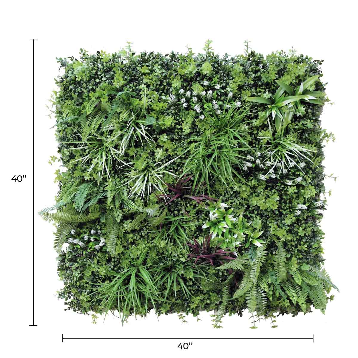 Tropical Vista Artificial Vertical Garden Green Wall Panel 40×40in 11 SQ FT – UV Resistant – Commercial Grade-1