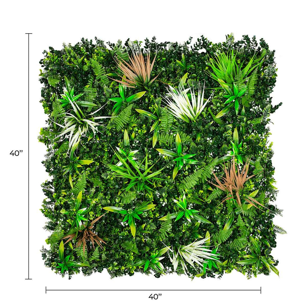 Wild Tropics Artificial Vertical Garden Green Wall Panel 40×40in 11 SQ FT – UV Resistant – Commercial Grade-1