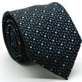 Mens Dads Classic Black/Blue Dot Pattern Business Casual Necktie & Hanky Set M-12-0