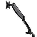 Black aluminum single monitor arm mount with gas spring and VESA bracket