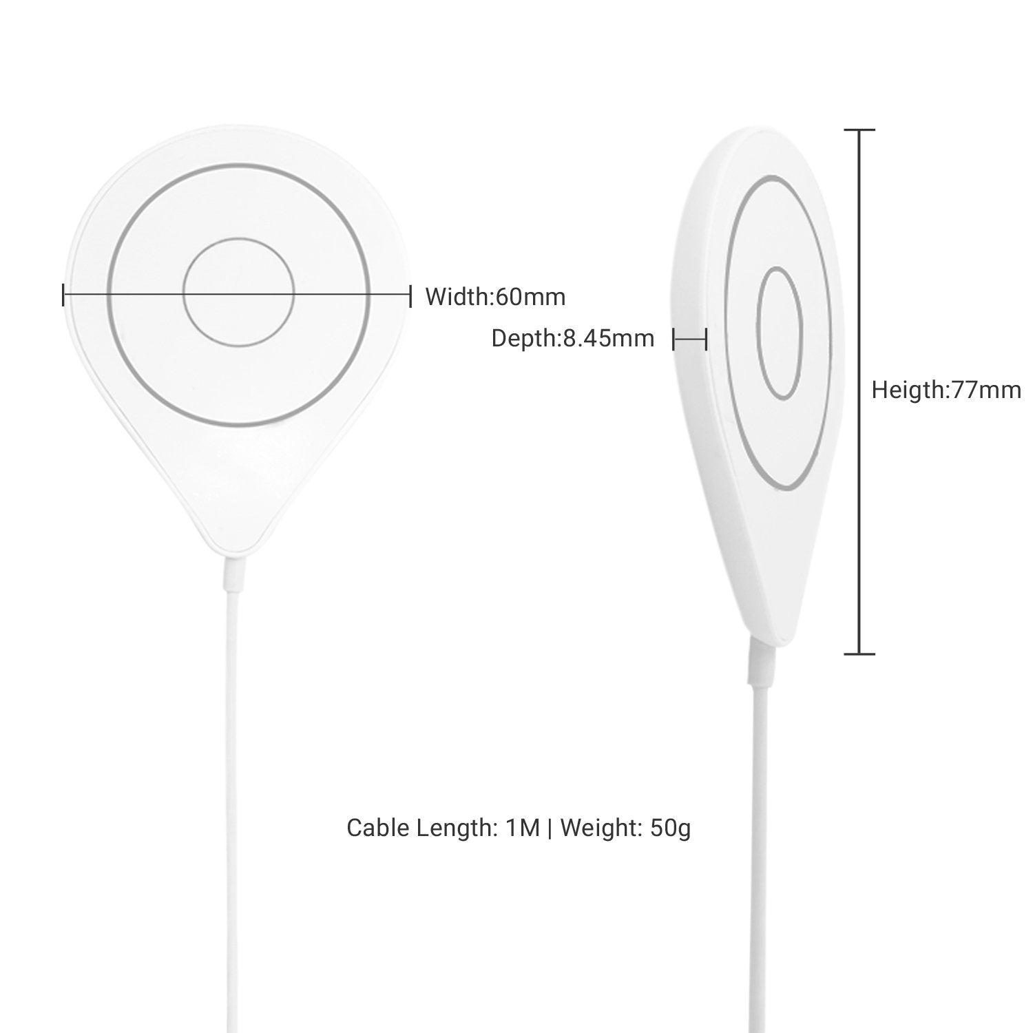 Ultra slim magnetic wireless charger pad with USB-C cable for smartphones — view 5