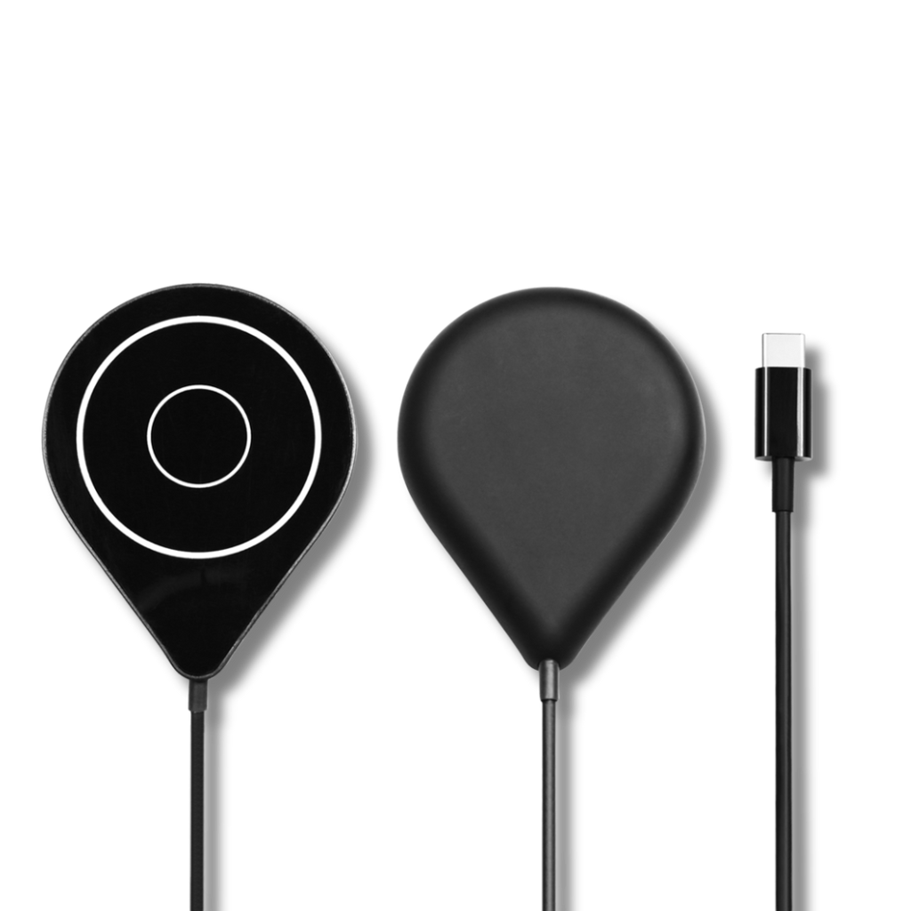 Ultra slim magnetic wireless charger pad with USB-C cable for smartphones