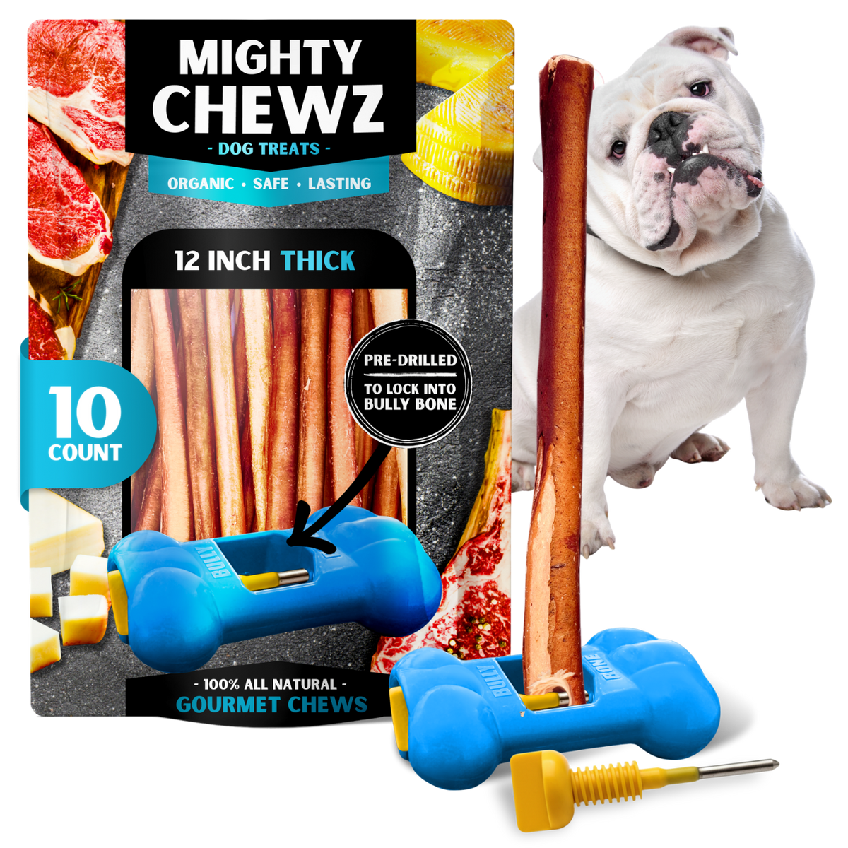 12" Thick Bully Sticks - Bully Bone Included-5