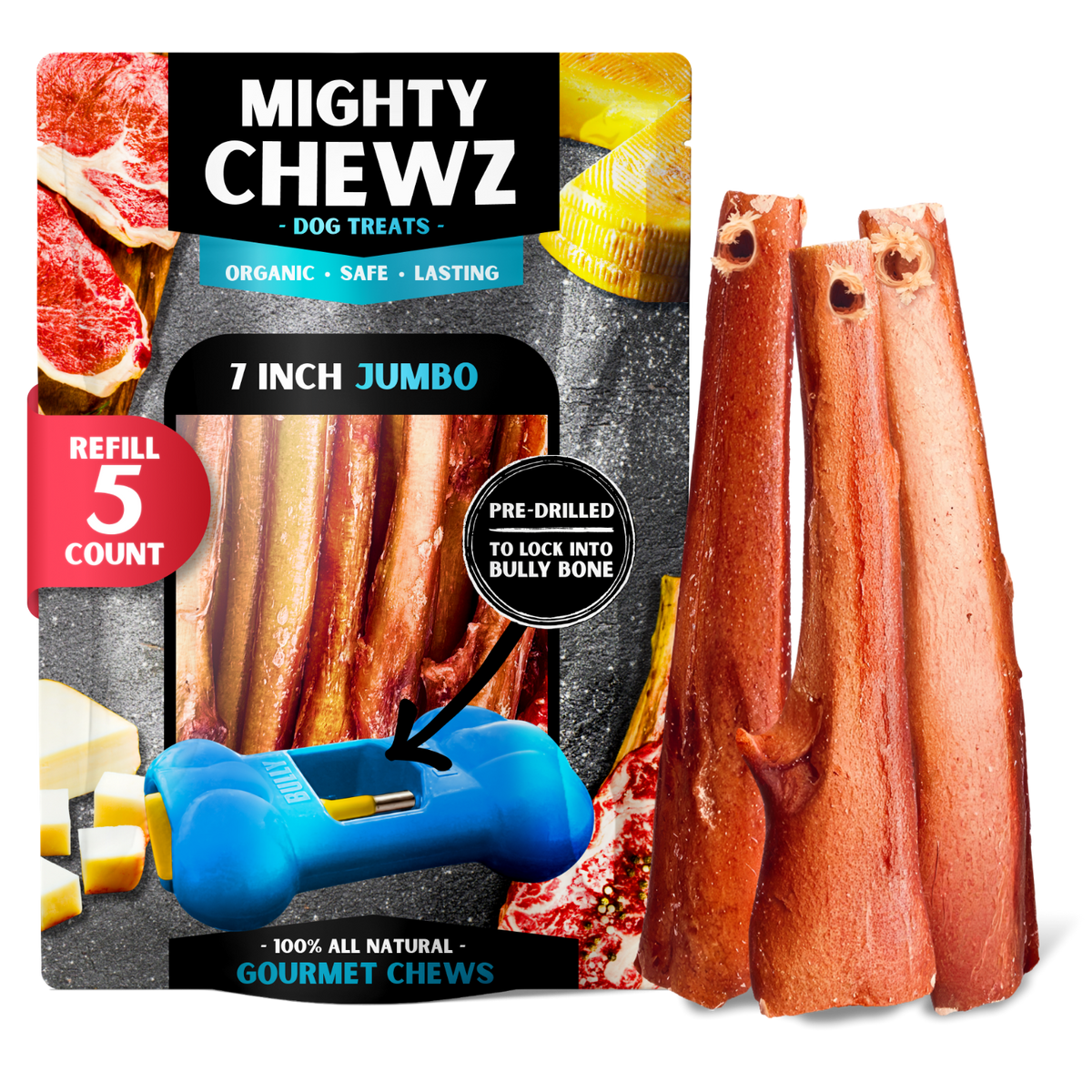 7" Jumbo Bully Sticks - Refill Pack-0