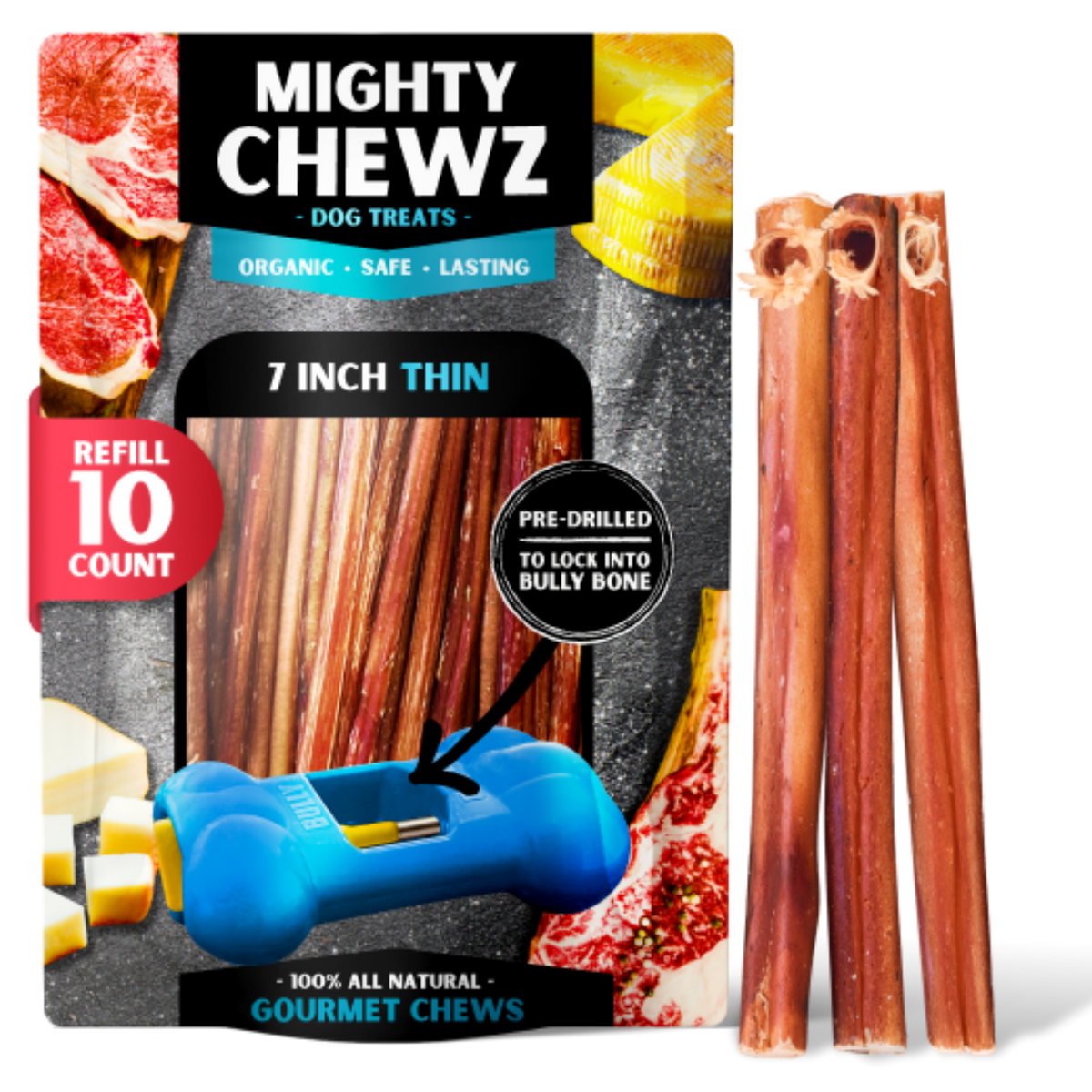 7" Thin Bully Sticks - Refill Pack-0