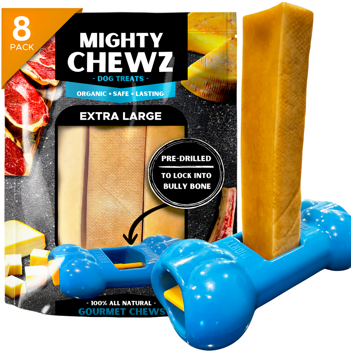 4 Pack XL Yak Cheese - Bully Bone Pro Included-5