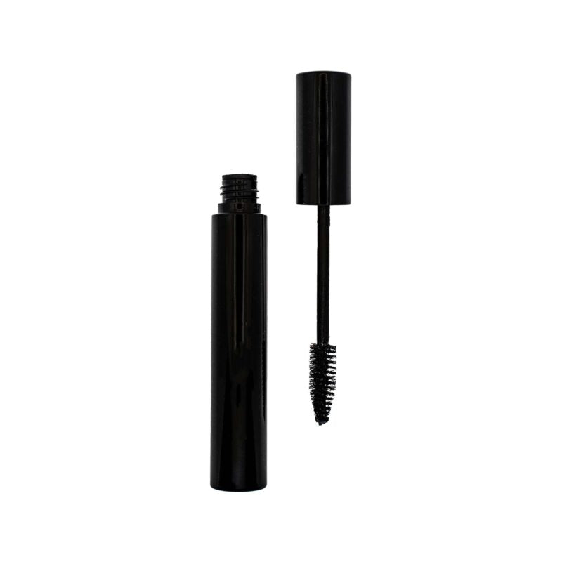 Black lengthening mascara tube and applicator brush with creamy smudge-proof vegan makeup formula — view 6