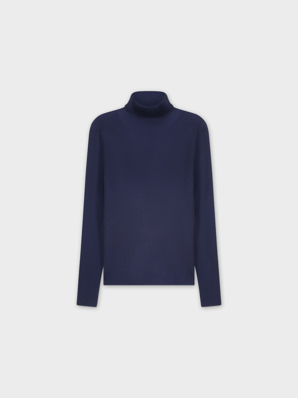 Knit Ribbed Turtleneck-Navy-1