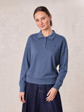 Collared Bomber Tee-Grey Blue-0