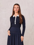 White Collar Polo-Navy-0