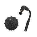 Ultimate muscle recovery bundle with black U-shaped percussion massage gun and textured vibrating massage ball