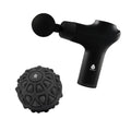 3-speed massage gun and textured vibrating massage ball bundle with interchangeable attachment heads