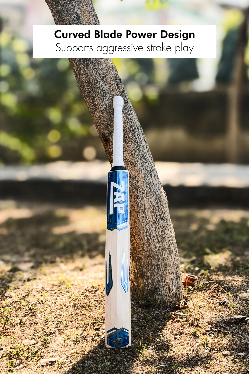 ZAP Middler Cricket Bat with slim compact blade crafted from premium Kashmir Willow — view 3