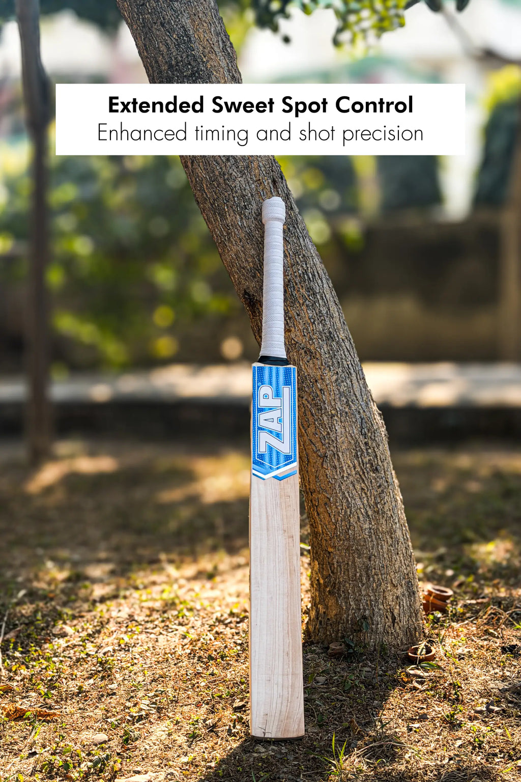 ZAP Middler Cricket Bat with slim compact blade crafted from premium Kashmir Willow — view 2
