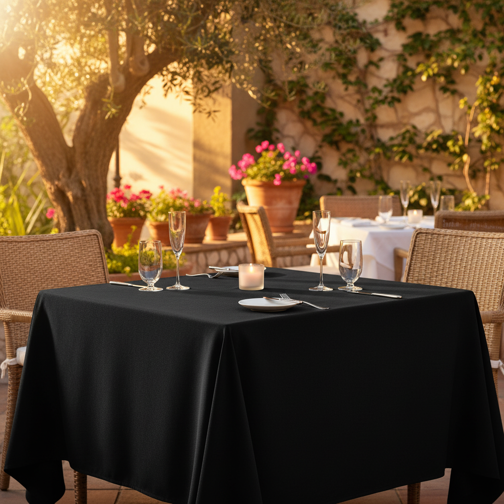 MJS 100% Spun Polyester 2 PLY Banquet & Square Table Linens-3