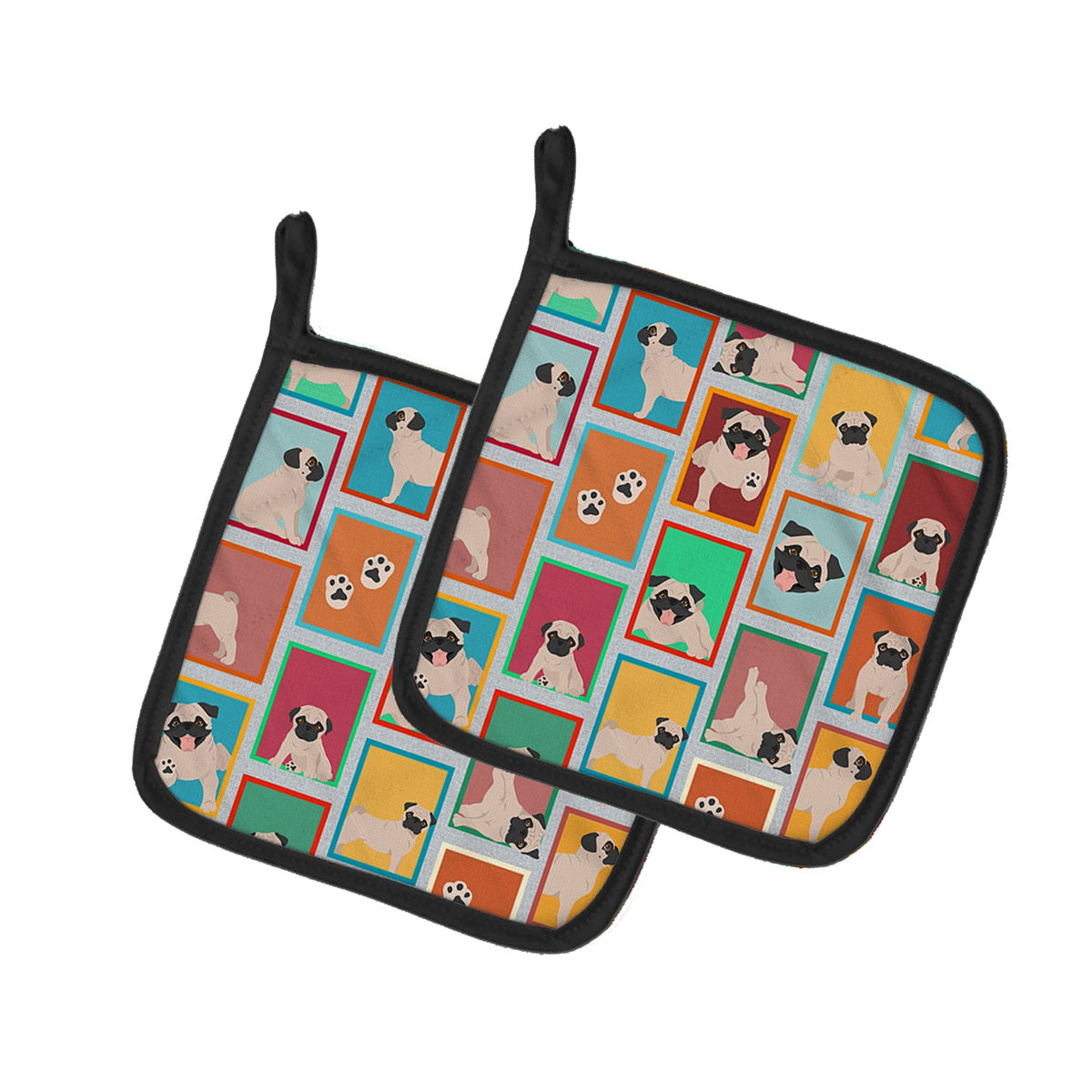 Lots of Fawn Pug Pair of Pot Holders-0
