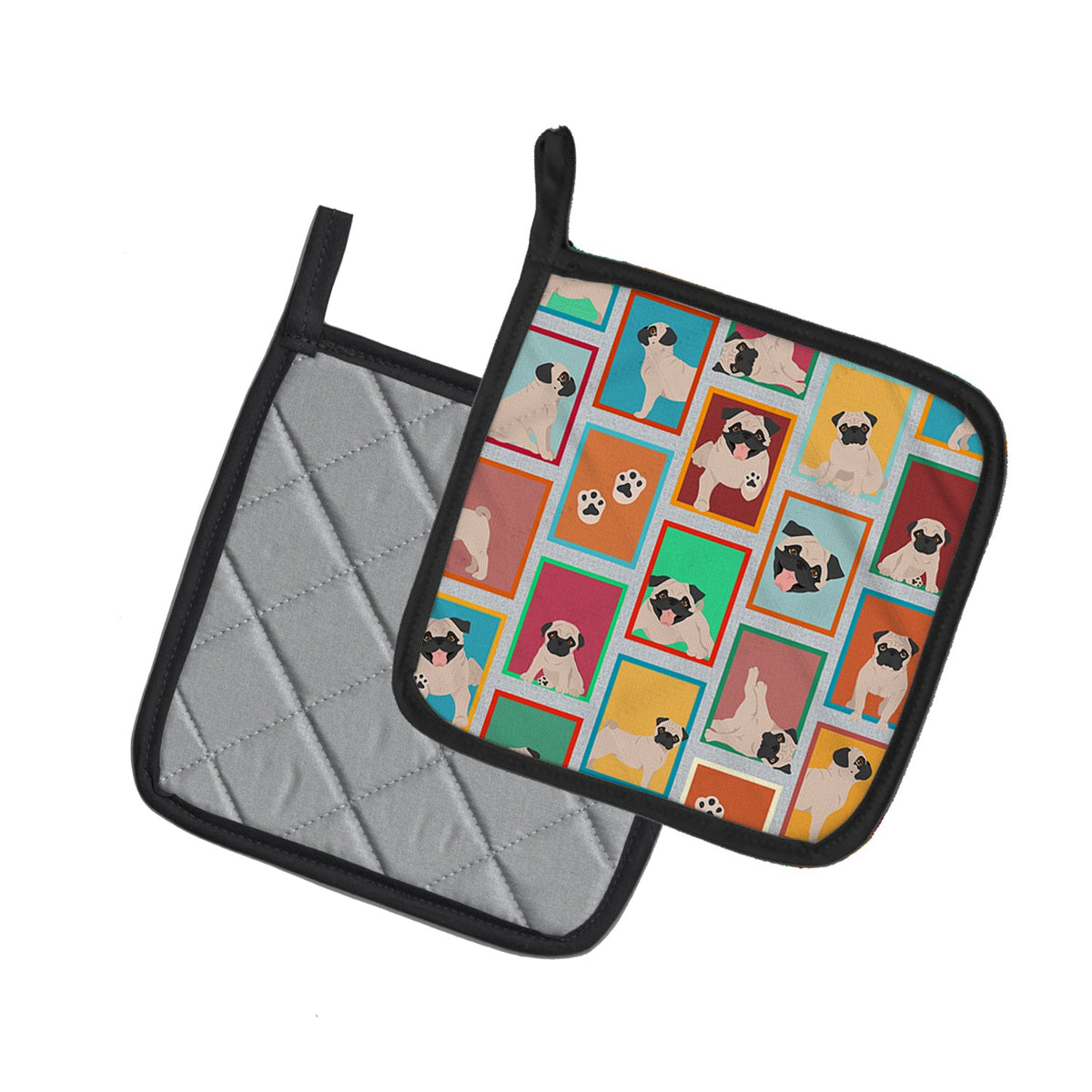 Lots of Fawn Pug Pair of Pot Holders-1