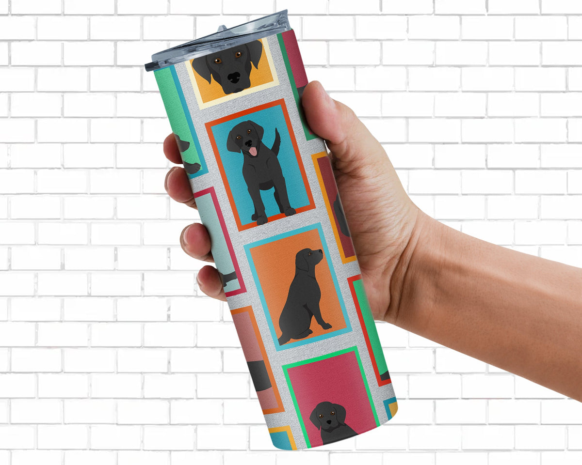 Lots of Black Labrador Retriever Stainless Steel Skinny Tumbler-3
