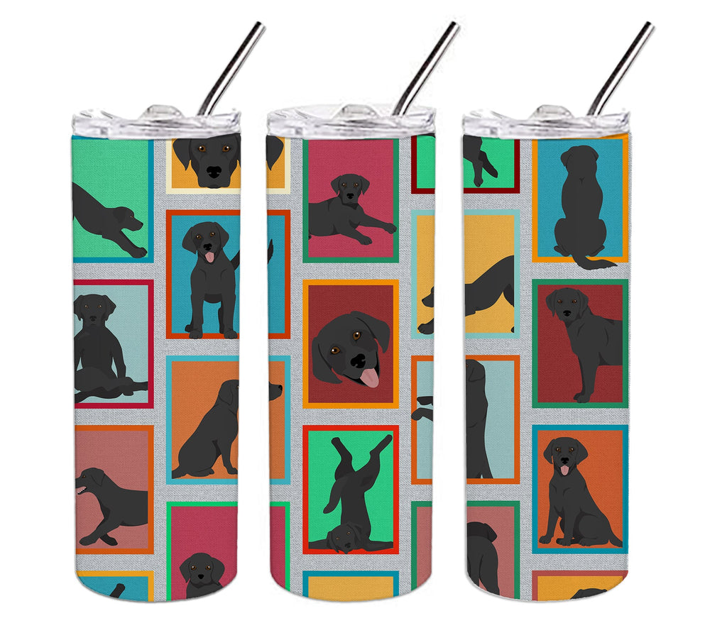Lots of Black Labrador Retriever Stainless Steel Skinny Tumbler-4