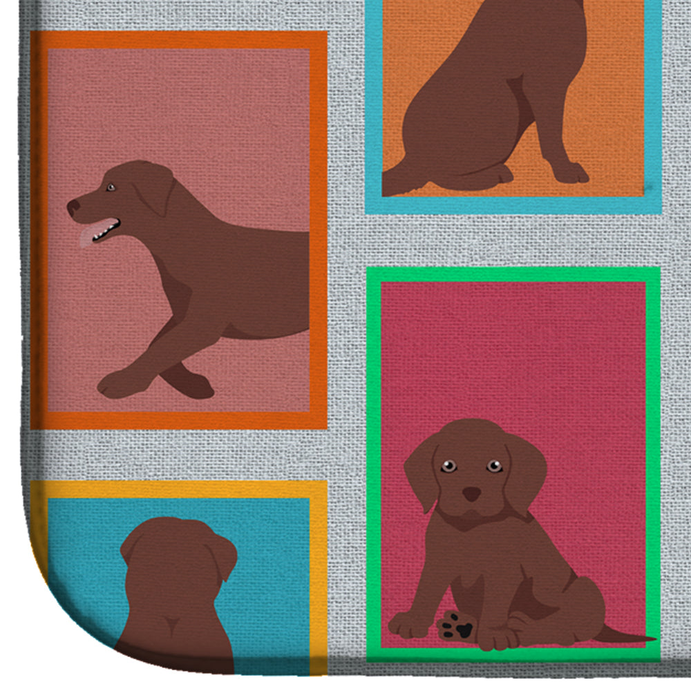 Lots of Chocolate Labrador Retriever Dish Drying Mat-3