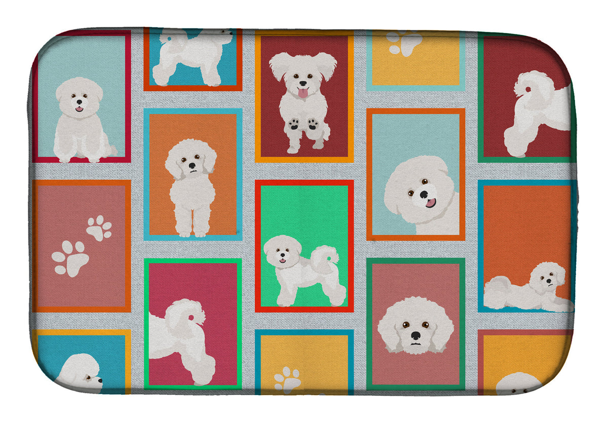Lots of Bichon Frise Dish Drying Mat-0