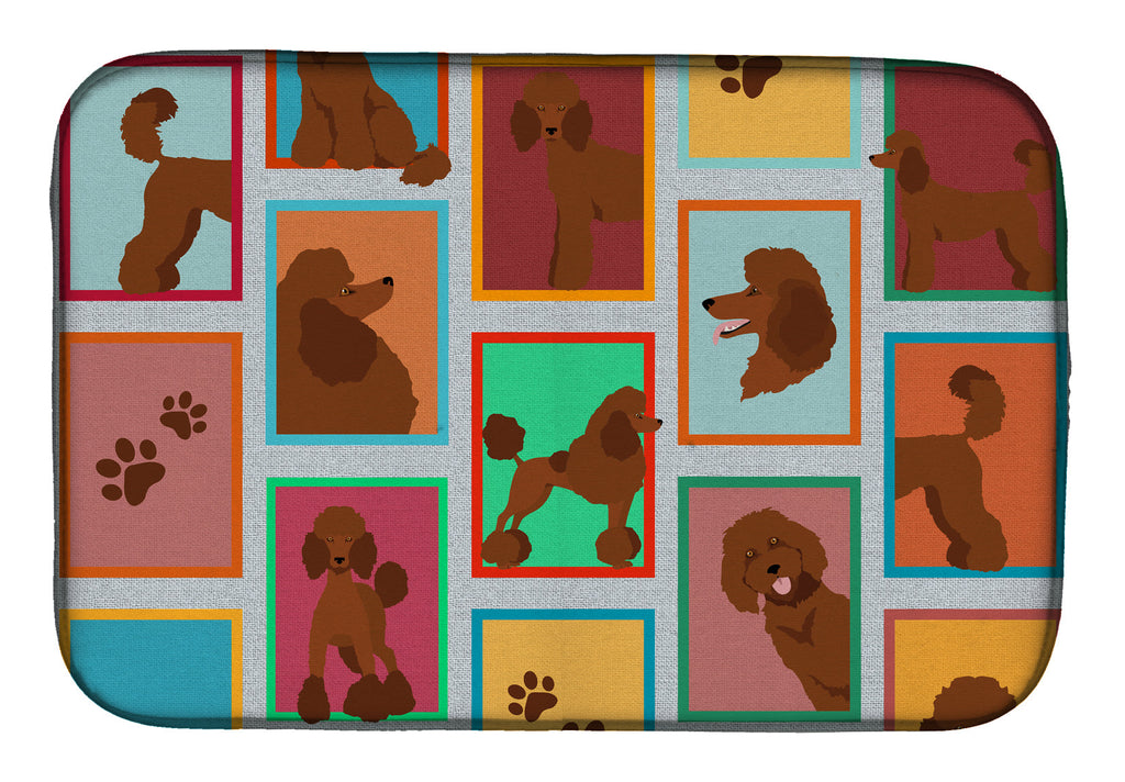 Lots of Chocolate Standard Poodle Dish Drying Mat-0
