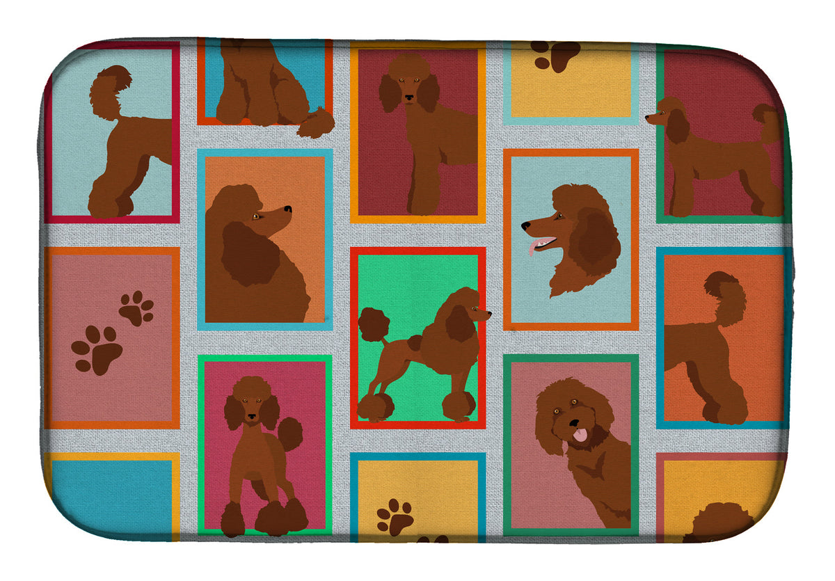 Lots of Chocolate Standard Poodle Dish Drying Mat-0