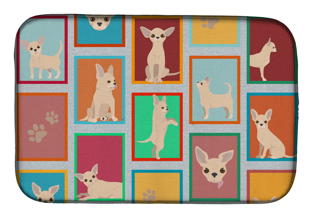 Lots of Chihuahua Dish Drying Mat-0