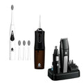 Complete Men's Grooming & Oral Care Bundle – 10-Piece Grooming Kit, Triple-Head Electric Toothbrush & USB Water Flosser-0