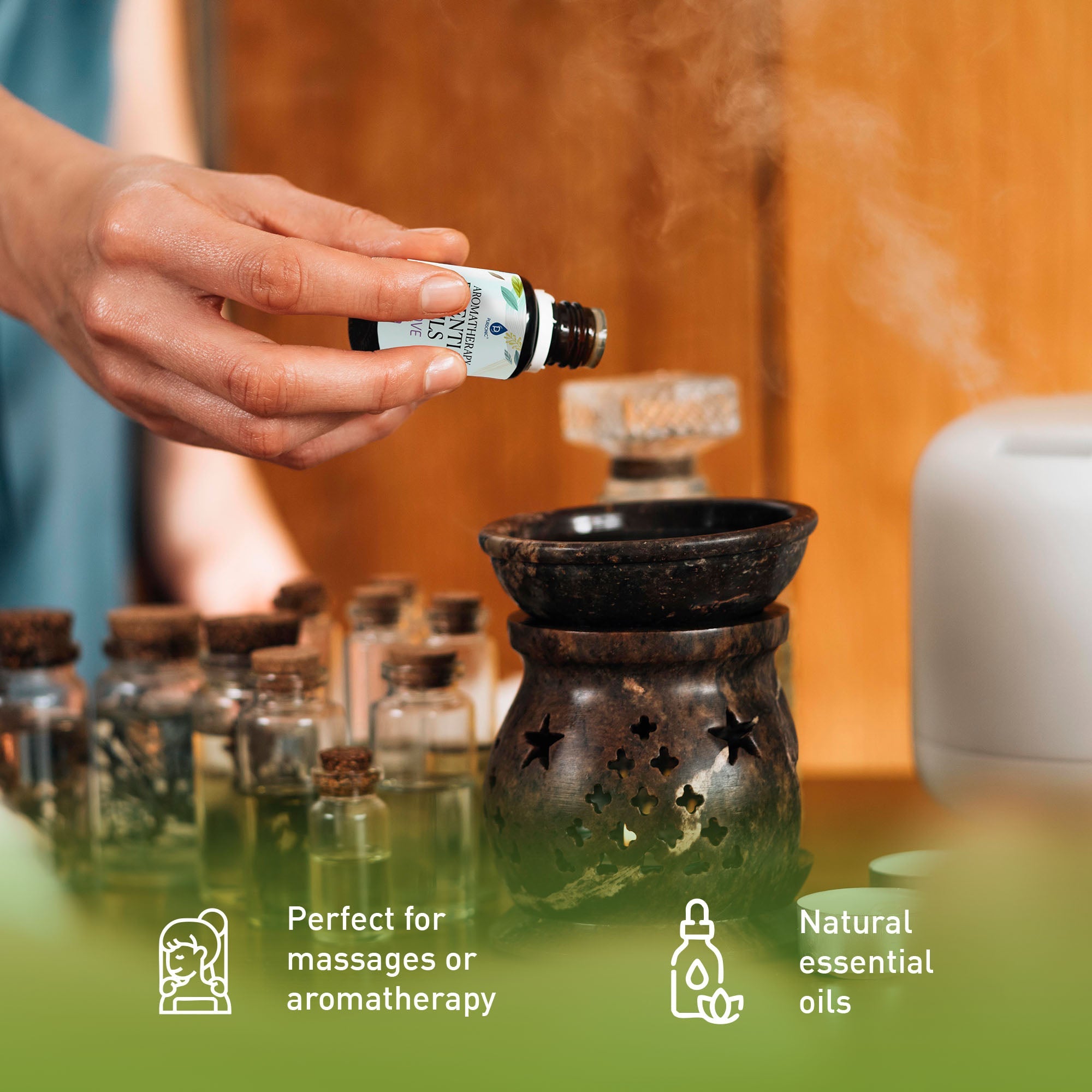 Fourteen piece aromatherapy essential oil gift set featuring assorted glass bottles with natural plant extracts. — view 2