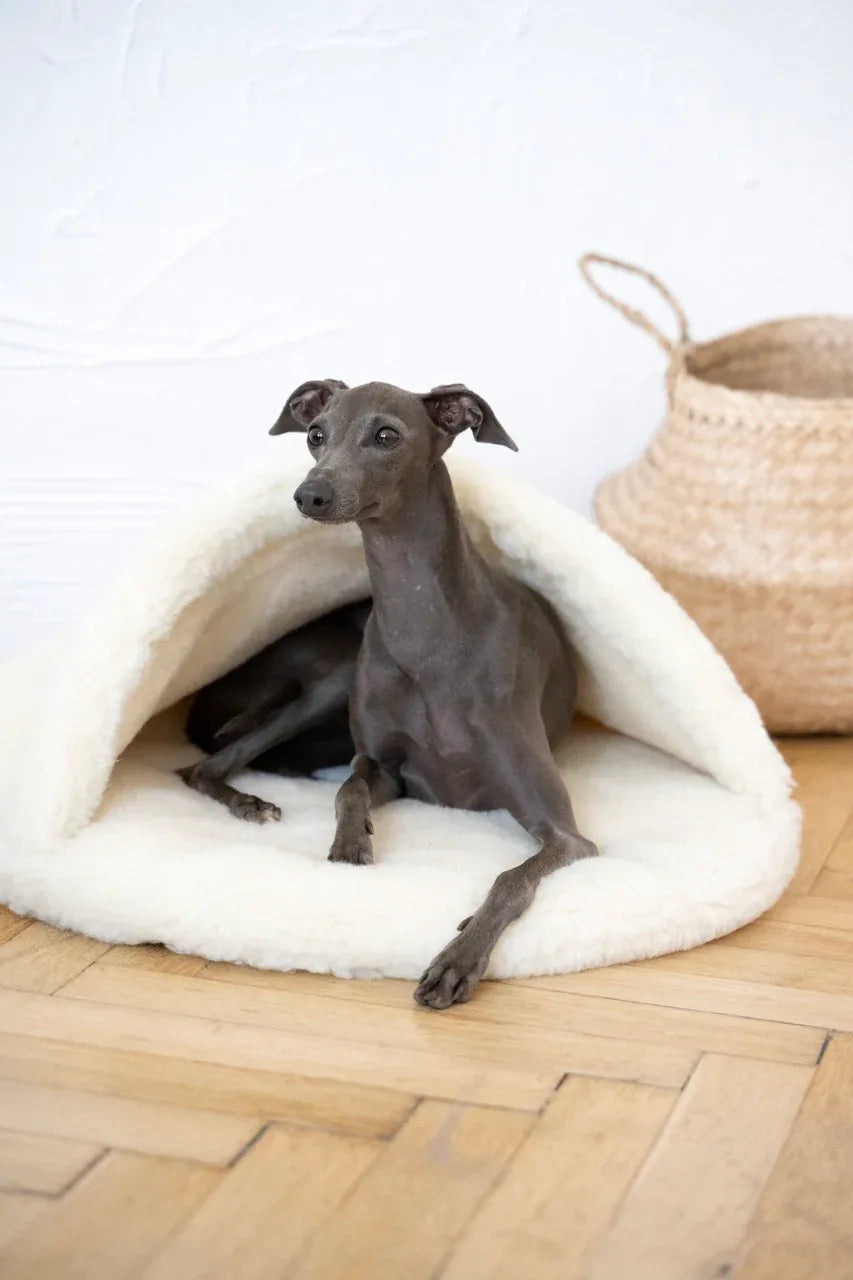 Natural Wool Pet Cave - White-0