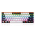 Compact 61-key USB gaming mechanical keyboard with vibrant RGB backlighting and hot-swappable red switches