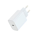 White 20W USB-C power delivery wall charger adapter for smartphones and modern tech devices