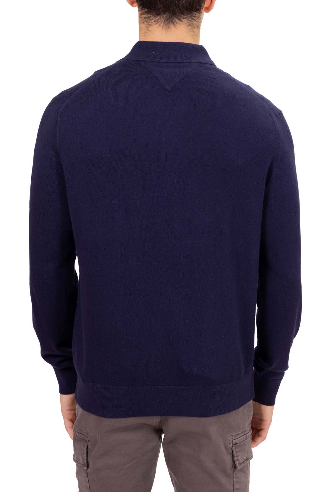 TOMMY HILFIGER - Men's cashmere blend pullover with polo collar