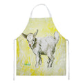Billy the kid goat apron with white tie straps and vibrant full color artwork