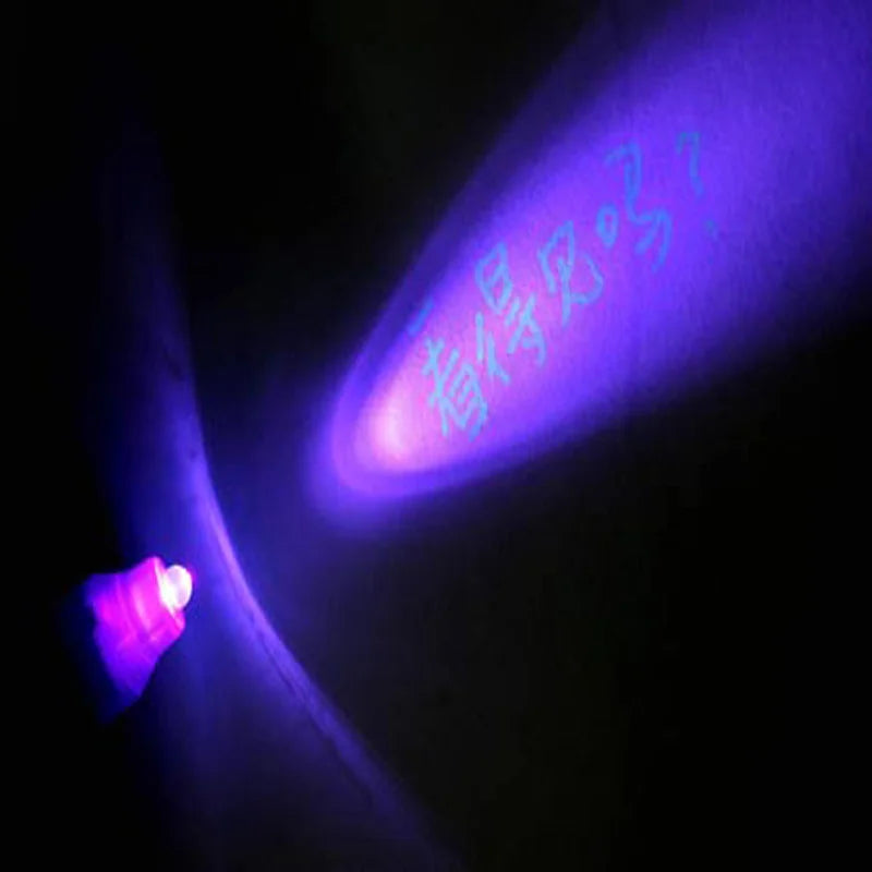 Magic purple UV invisible ink pens set of four with built in black light for kids — view 4