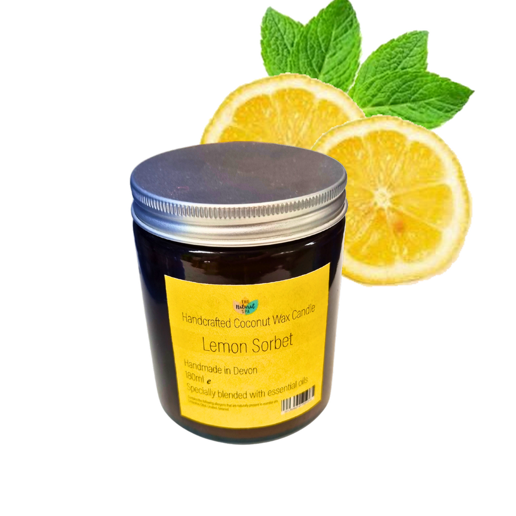 Lemon Sorbet Hand-Poured Coconut Wax Candle | Citrus & Natural Aromatherapy | Vegan, Eco-Friendly Candle | 2 Size Options-1