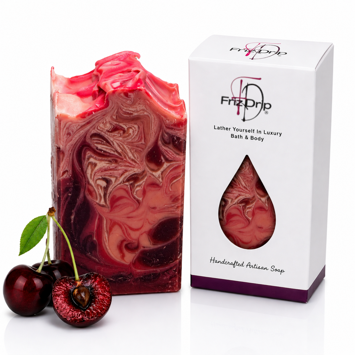 Black Cherry Twist Soap Bar | Fruity Berry Handmade Moisturizing Bath Soap-0