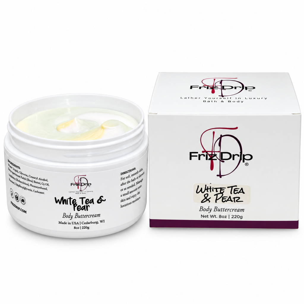 White Tea & Pear Body Buttercream – Moisturizing Shea Butter & Safflower Oil, Citrus & Fruity Scent, 8 oz-0