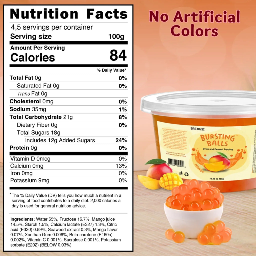 1 LB Mango Flavored Popping Boba-1