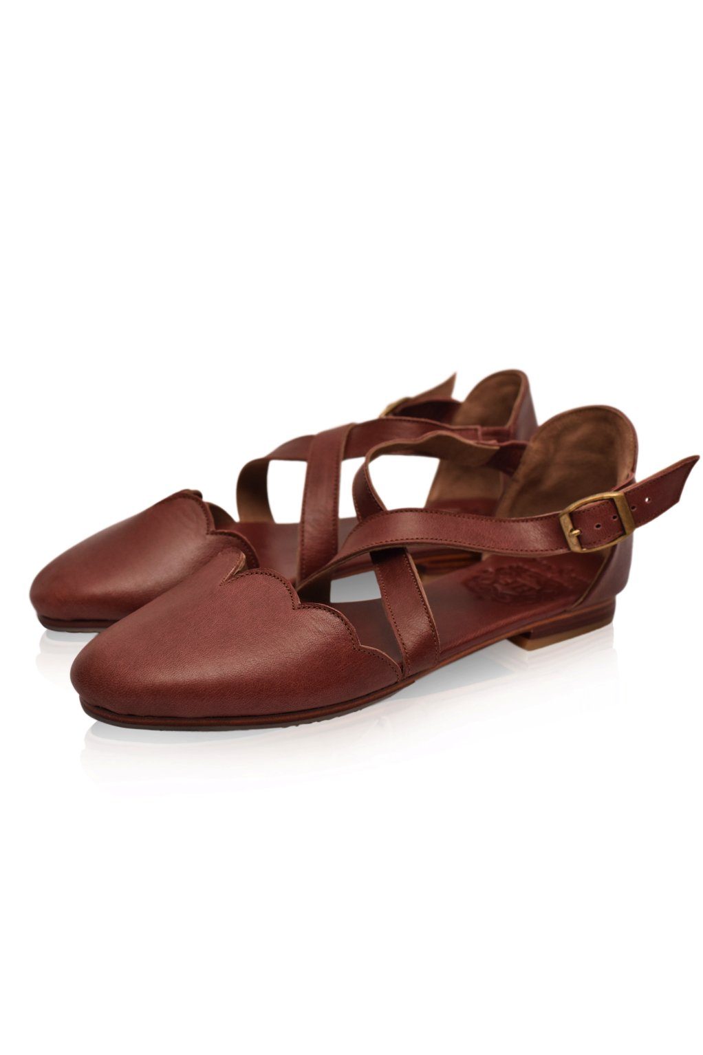 Mangrove Cross-Strap Leather Ballet Flats-9