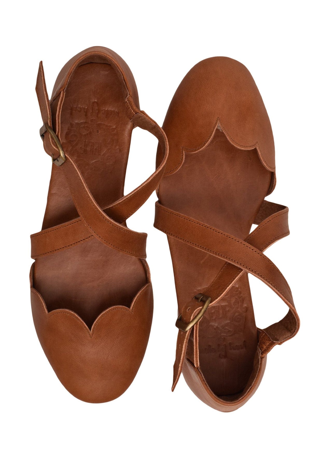 Mangrove Cross-Strap Leather Ballet Flats-10