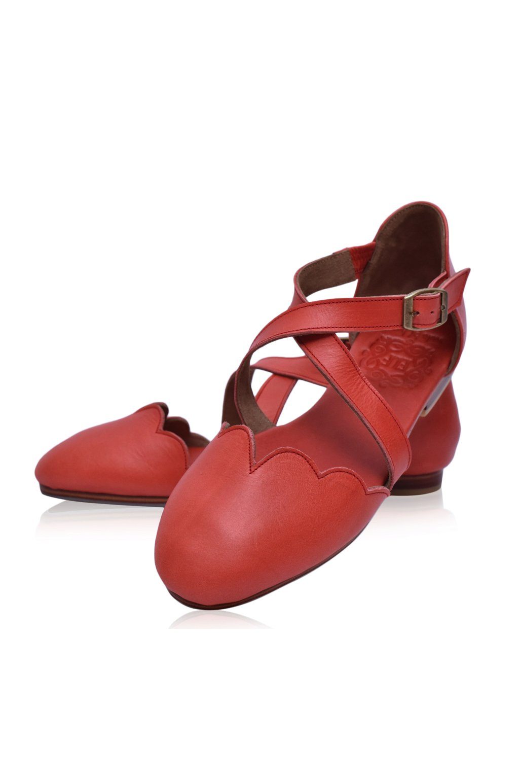 Mangrove Cross-Strap Leather Ballet Flats-8
